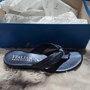 Italian Shoemakers Blue Metallic Sandals